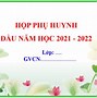 Họp Phụ Huynh Đầu Năm Học